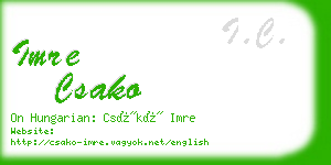 imre csako business card